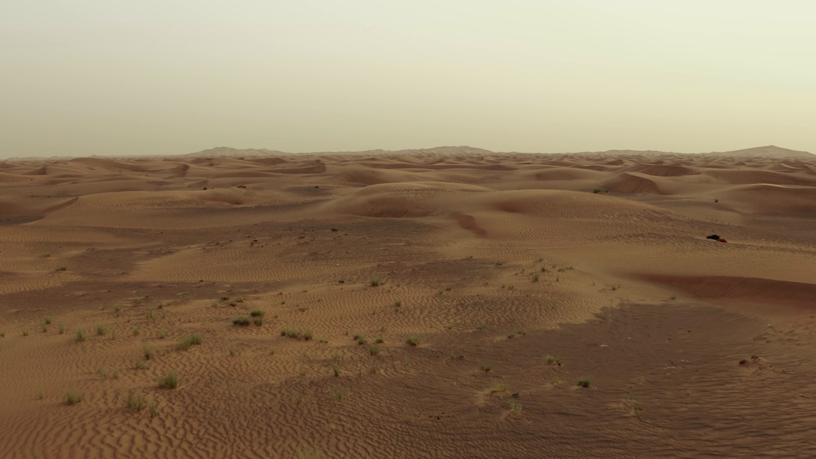 a desert area with a few sand dunes