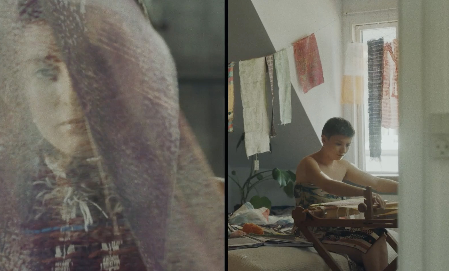 a man sitting in a chair next to a window