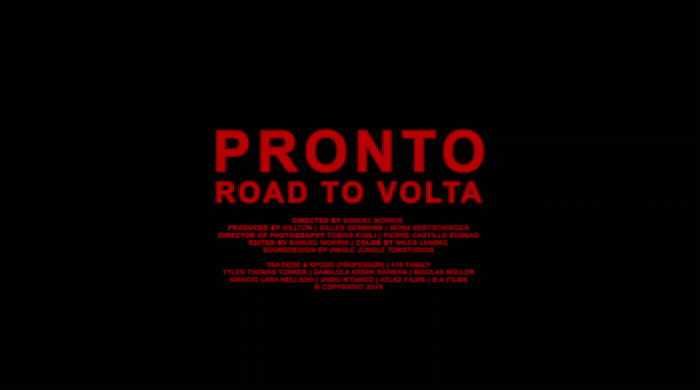 a black background with red text that reads pronto road to volta