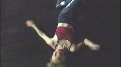 a man is upside down on the ground