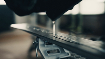 a close up of a metal object on a table