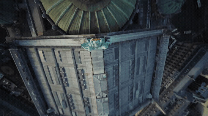 an aerial view of a building with a large dome