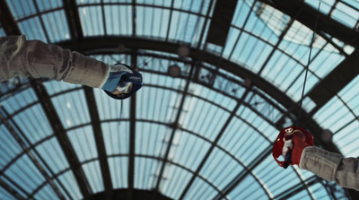 a view of the ceiling of a train station