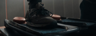 a pair of shoes sitting on top of a metal tray