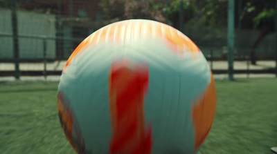 a close up of a large ball in the grass