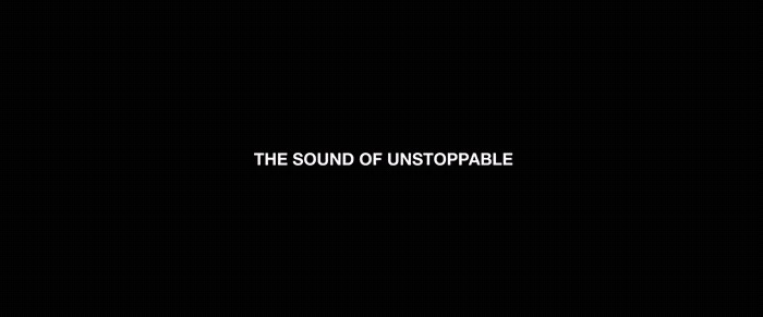 a black background with the words the sound of unstoppable