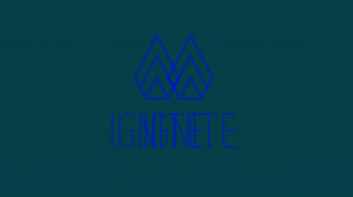 a blue logo with the word ignte on it