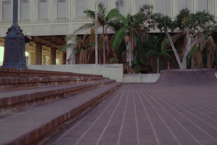 a set of stairs leading up to a building