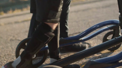 a close up of a person on a skateboard