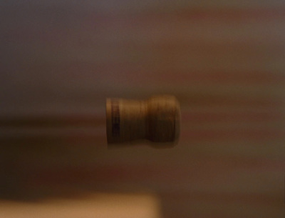 a close up of a wooden door knob