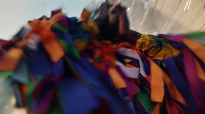 a close up of a bunch of colorful ribbons