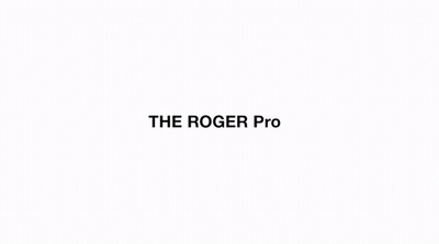 a black and white photo with the word the roger pro