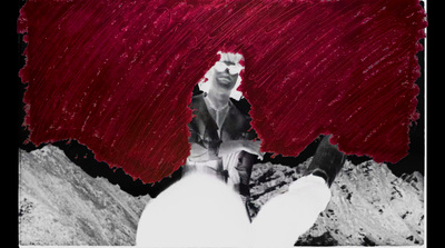 a person with a red hair and a white shirt