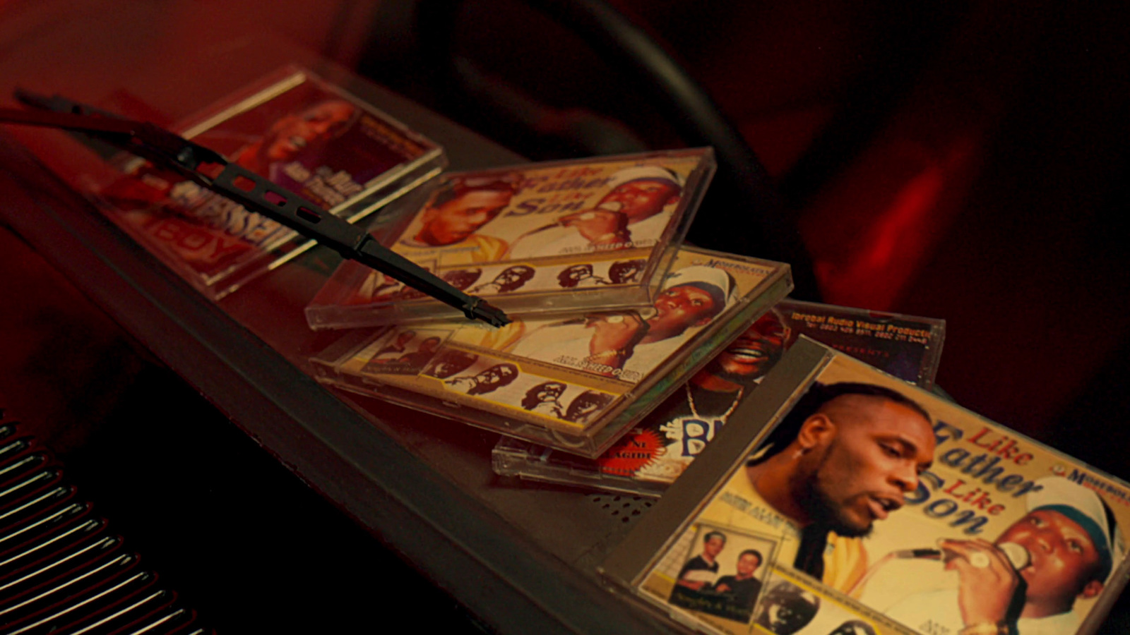 a bunch of cds sitting on top of a table