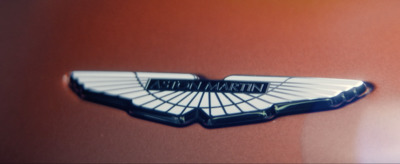 a close up of a badge on a car