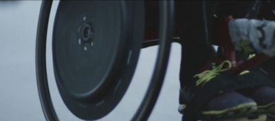 a close up of a pair of skis on a rack