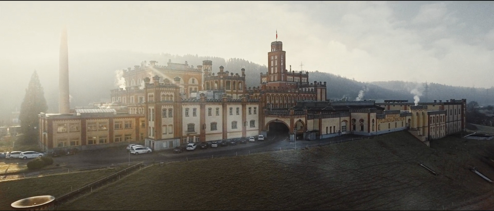 a large building with a clock tower on top of it