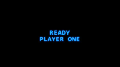 a neon sign that reads ready player one