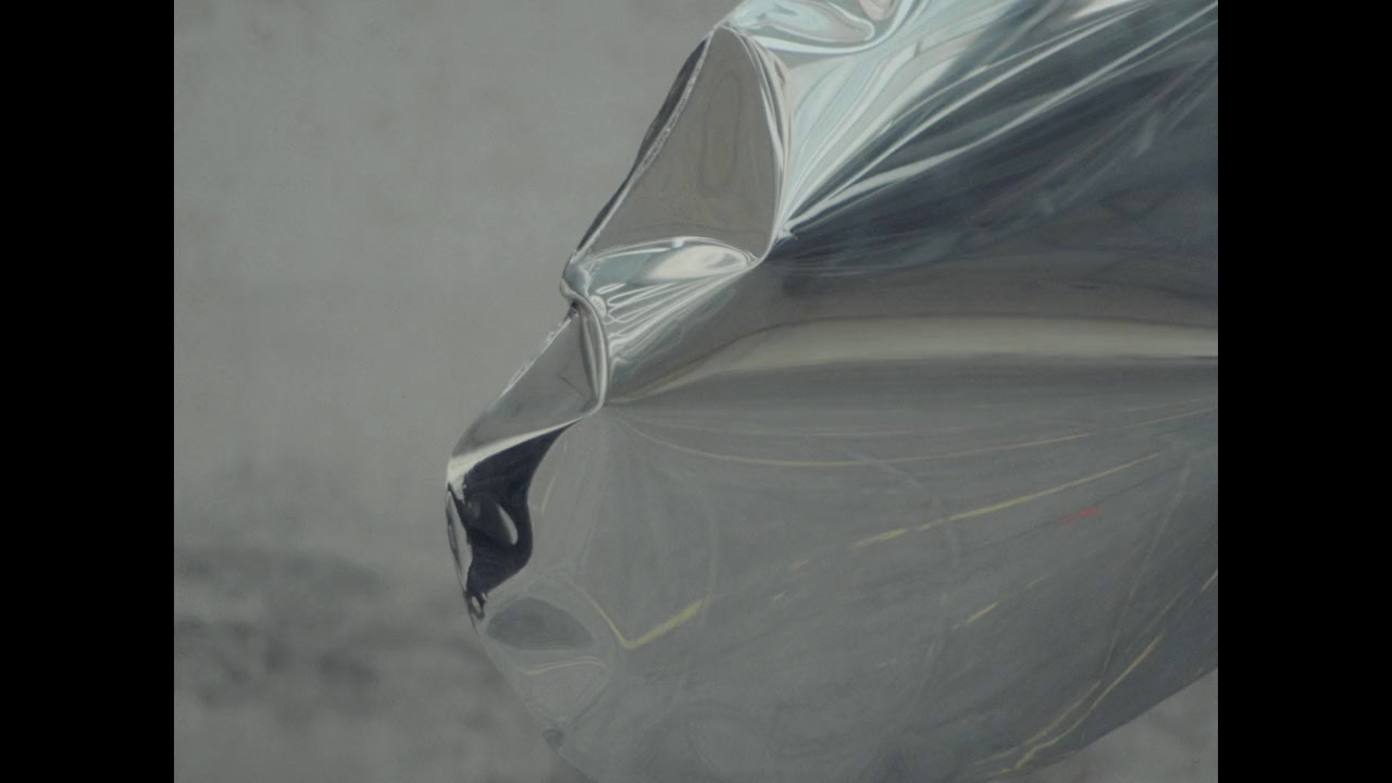 a close up of a plastic bag on a pole