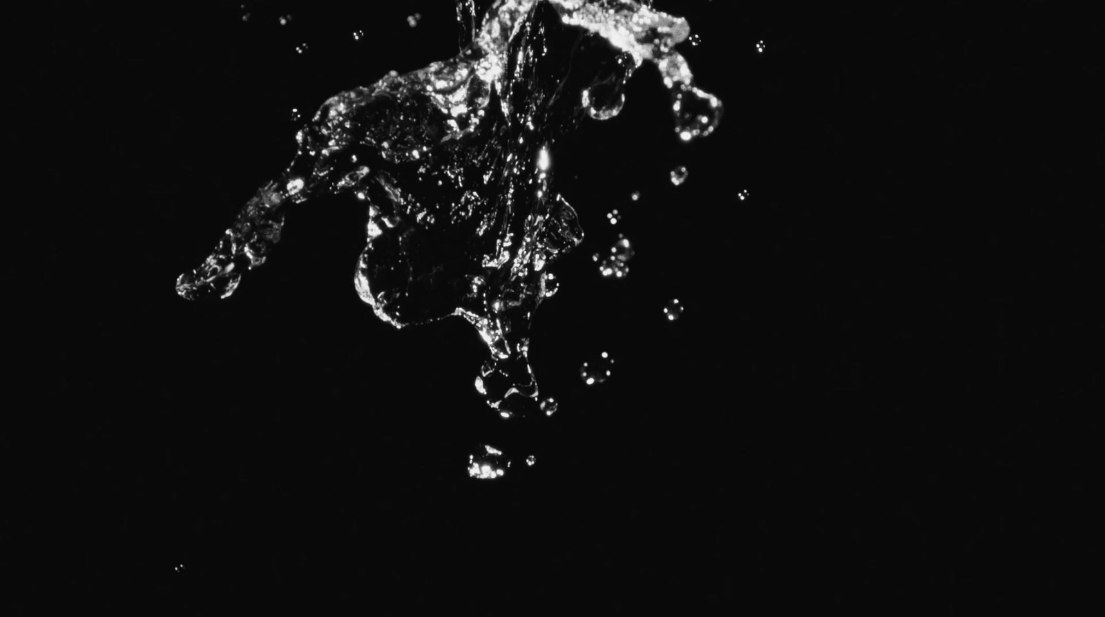 a black and white photo of a horse splashing water