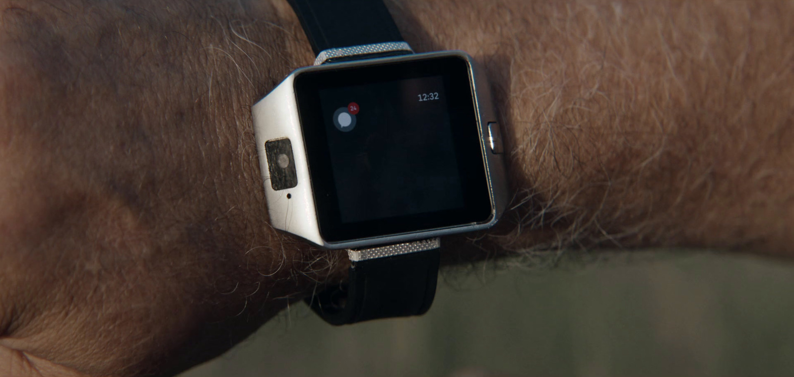 a close up of a smart watch on a person's wrist