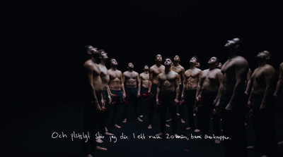 a group of naked men standing next to each other