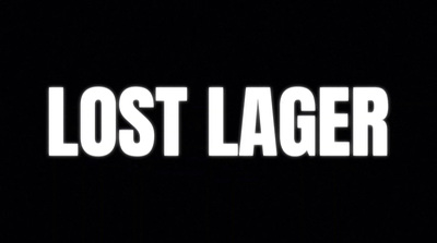 a black and white photo with the words lost lager