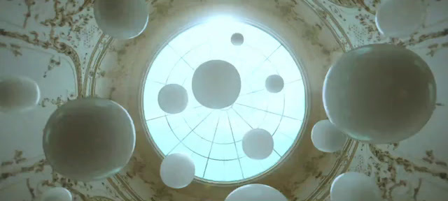 a ceiling with a circular glass window in it