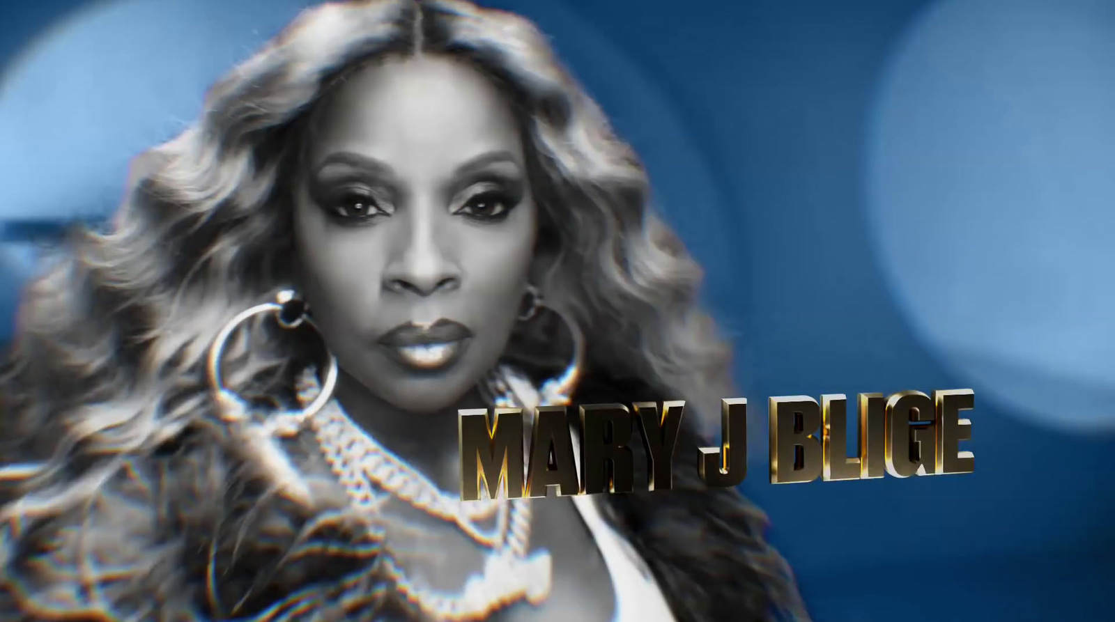 mary j blige on a blue background with the words mary j bli