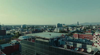 a view of a city from the top of a building