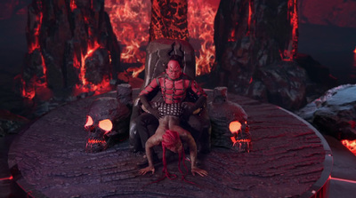 a man sitting on top of a chair in front of a fire