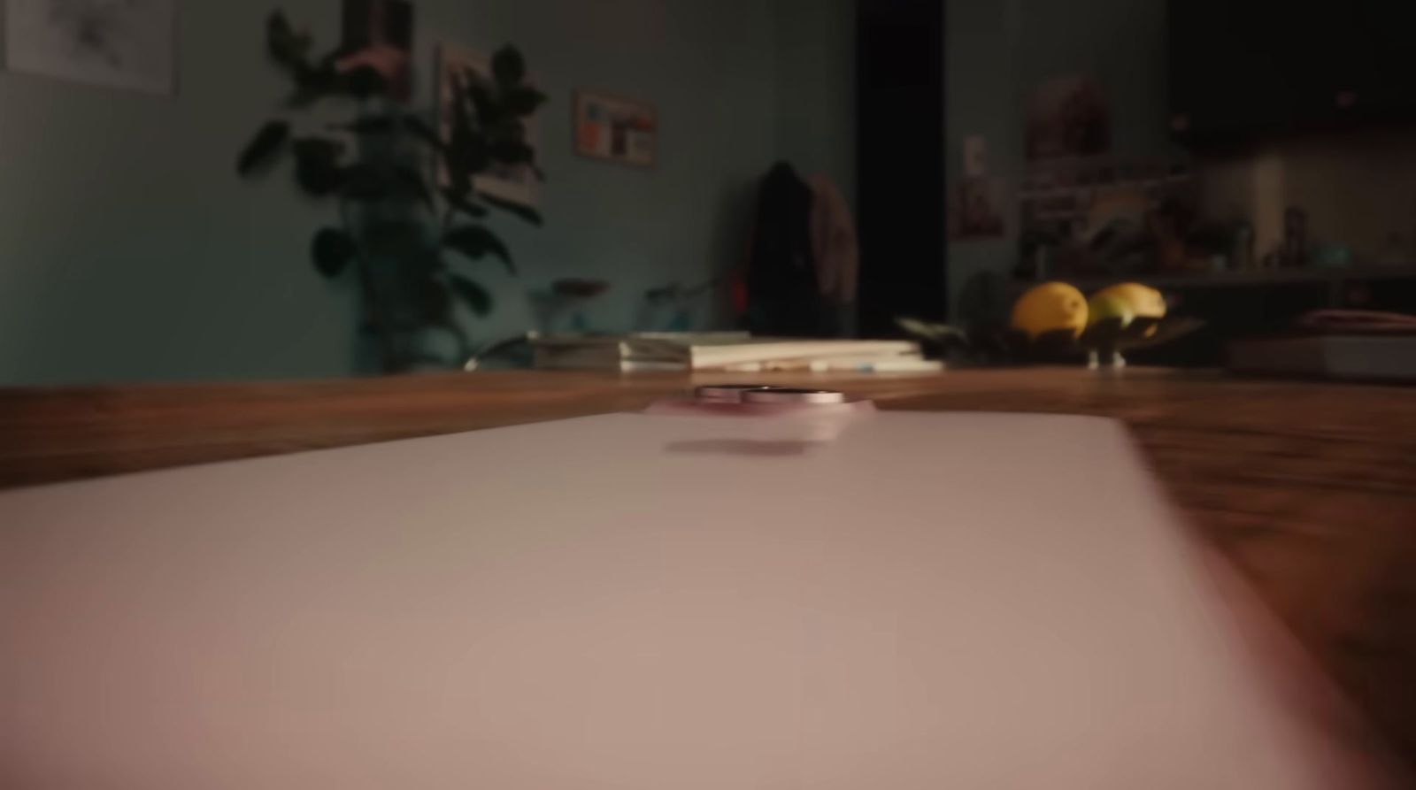 a blurry photo of a laptop on a table