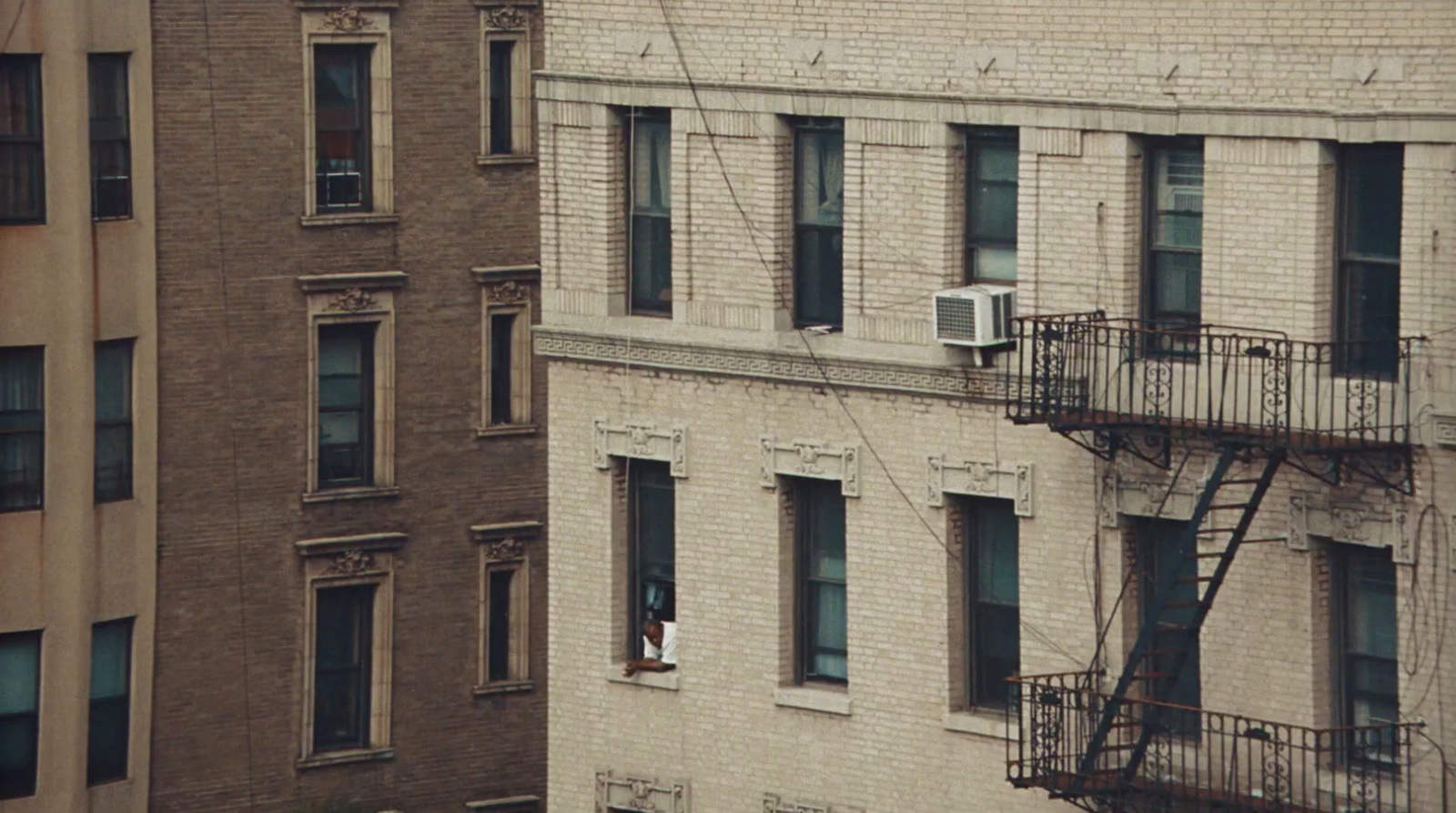 a fire escape on the side of a building