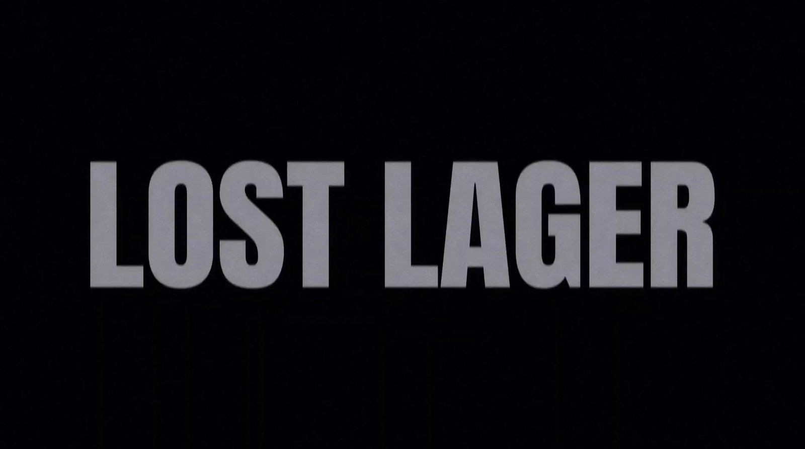 a black and white photo with the words lost lager