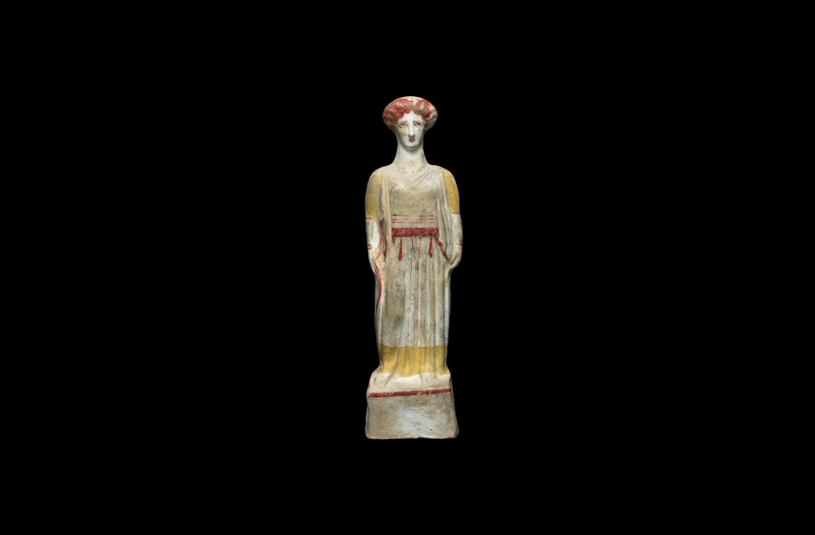 a statue of a woman with a red head