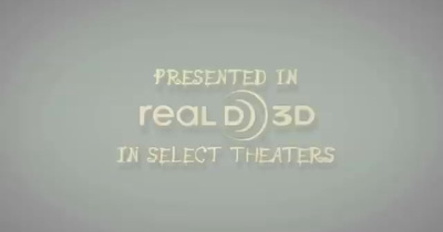 a blurry photo of a sign that says, presented in real 3d in select