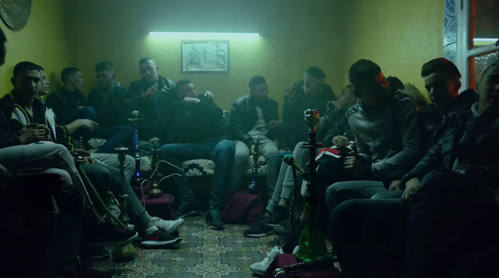 a group of people sitting in a room