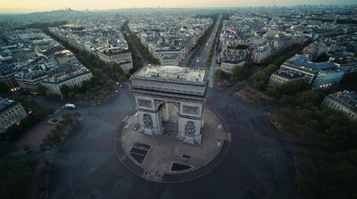 an aerial view of the eiffel tower in paris