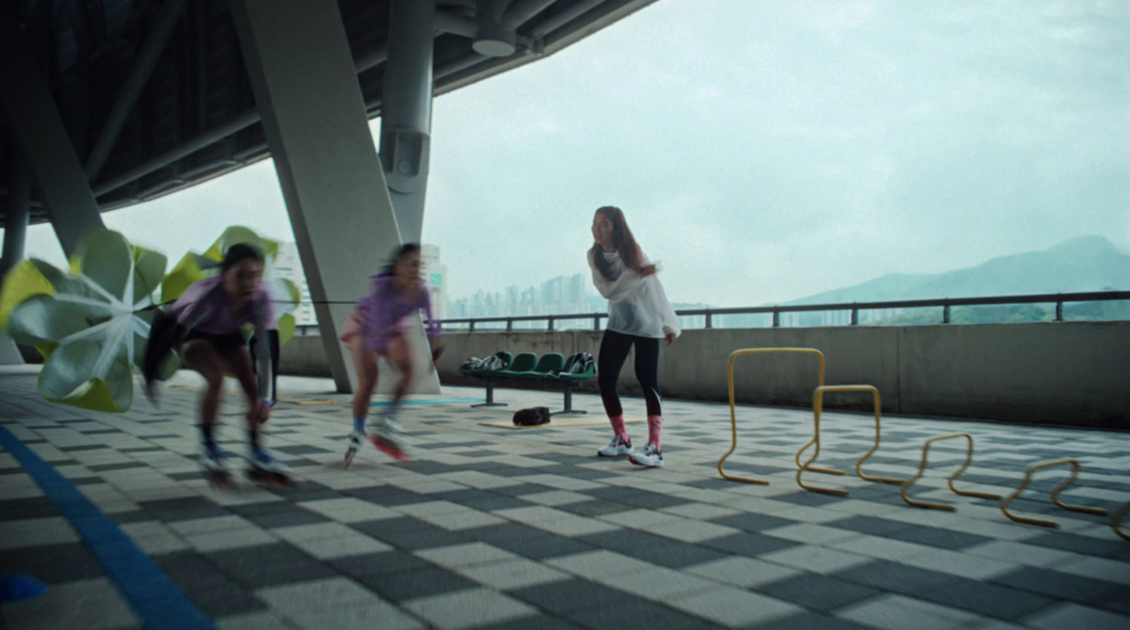 a group of young women standing next to each other