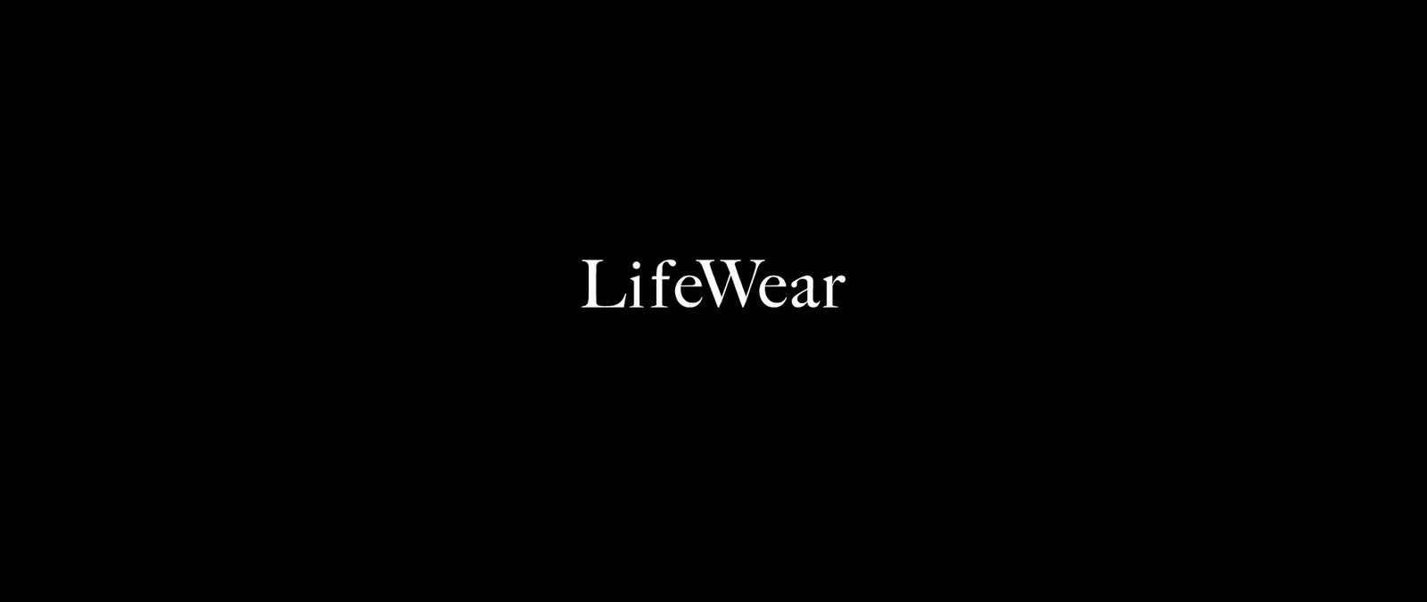 a black background with the words lifewear written in white