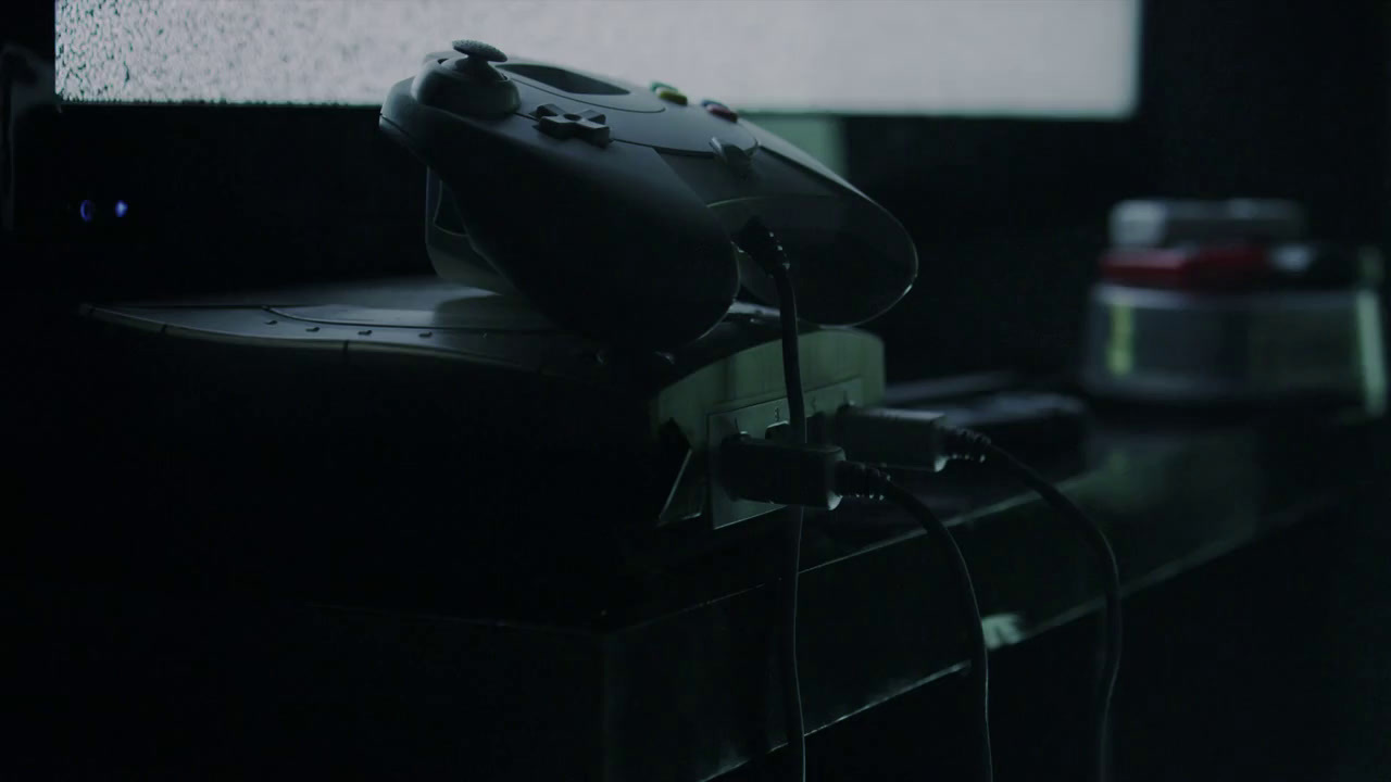 a video game controller sitting on top of a table