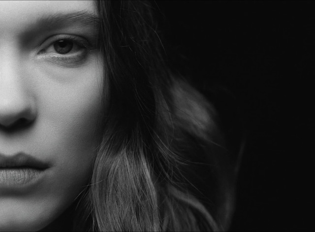 a black and white photo of a woman's face