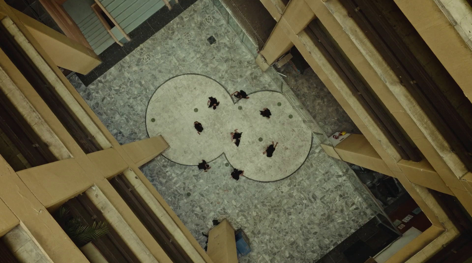 an overhead view of a floor with a bunch of bugs on it