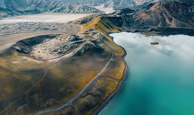 a large body of water surrounded by mountains