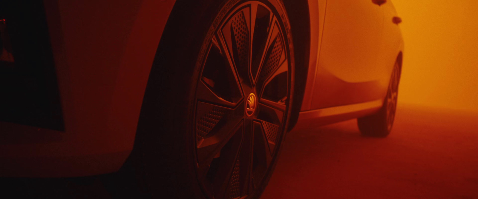 a close up of a tire on a car