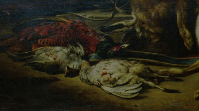 a painting of dead animals laying on the ground