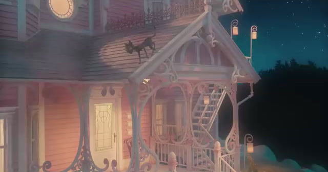 a house with a horse on the porch