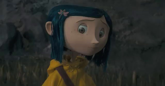 a cartoon character with blue hair and a yellow dress