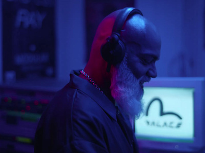 a man with a beard wearing headphones