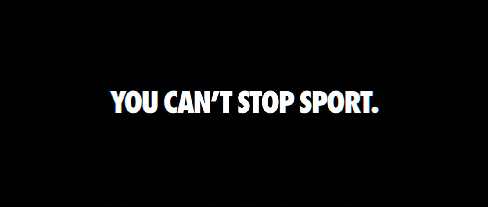 the words you can't stop sport are lit up in the dark